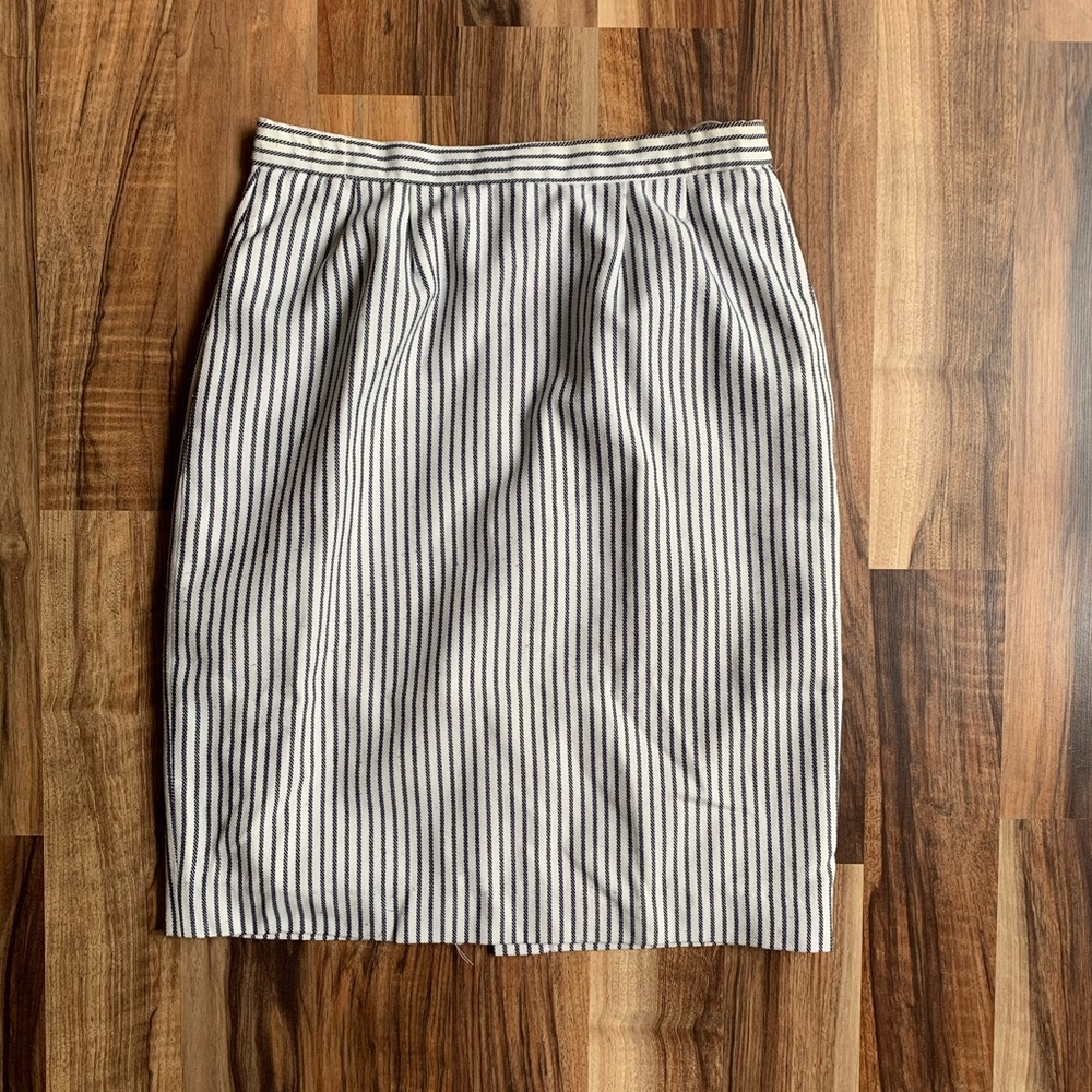 Vintage Seersucker Midi Skirt